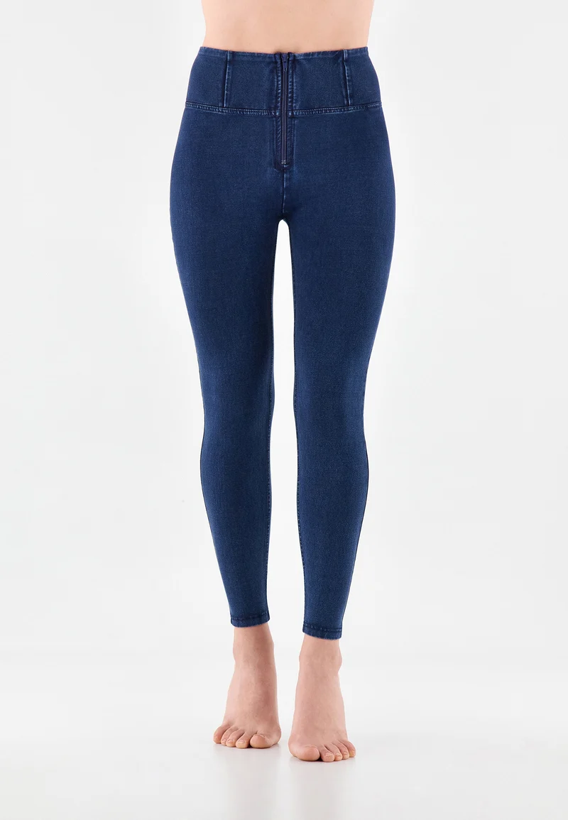 WR.UP Push-Up High Waist Skinny 7/8 Denim Jeans - Denim Dark Blue - Blue Seam