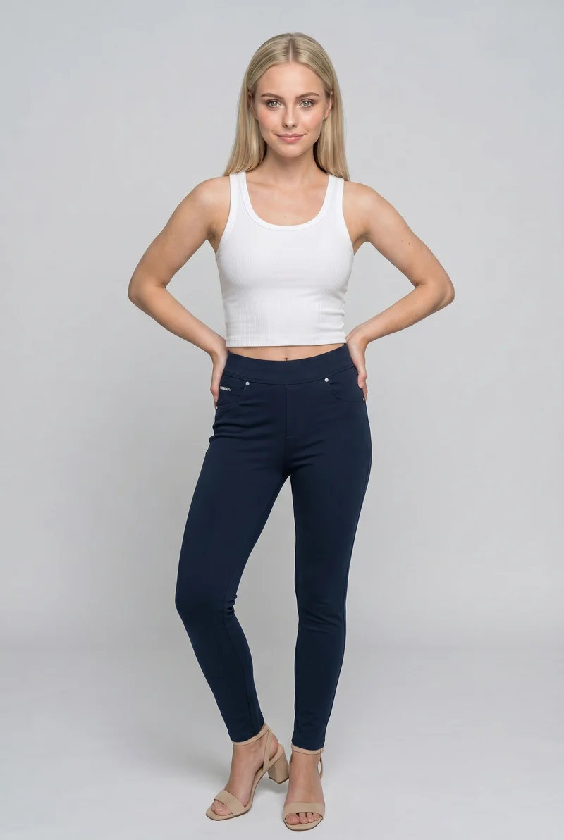 N.O.W. Yoga Mid Waist Skinny 7/8 Pants - Dark Sapphire