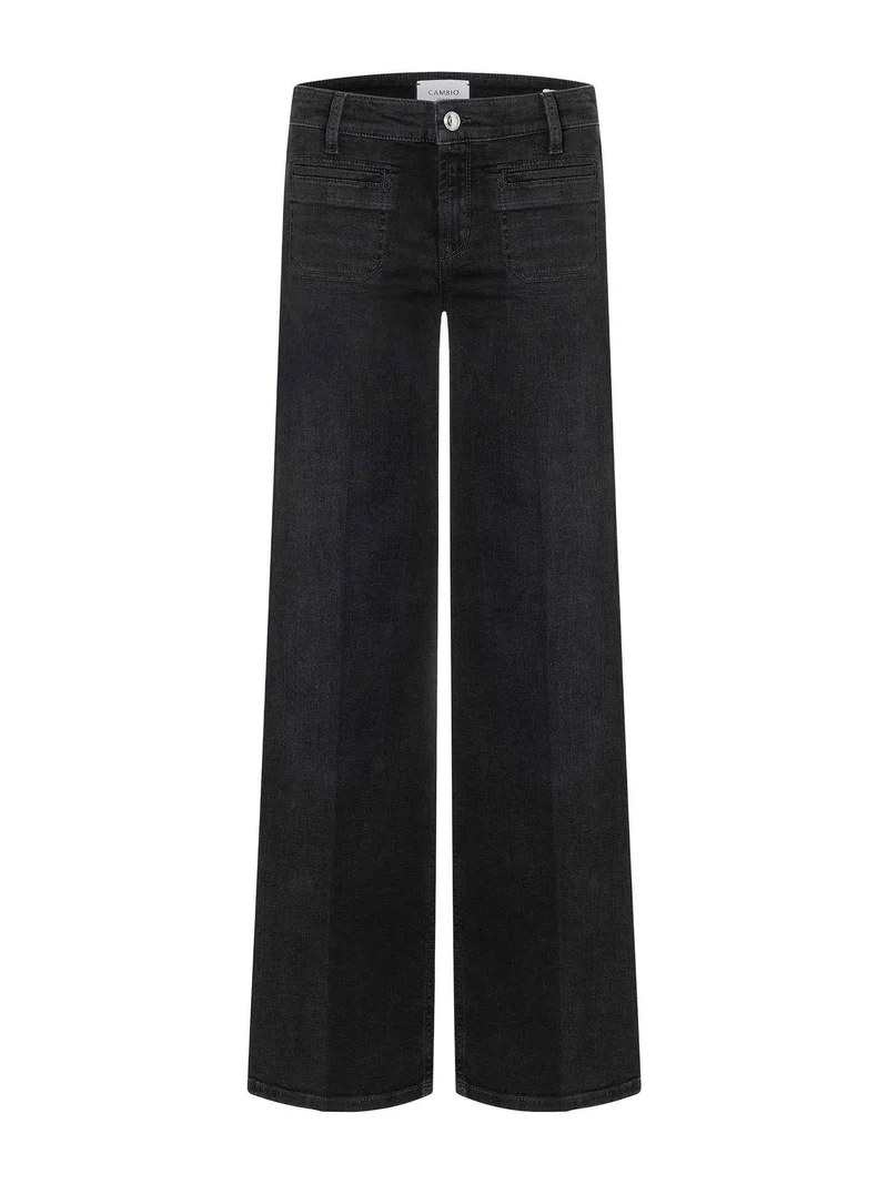 Svart Tess Straight Patch Pocket Jeans