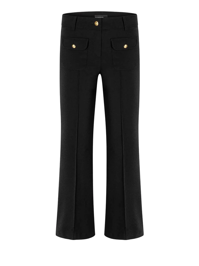 Svart Farah Cropped Bootcut Byxa