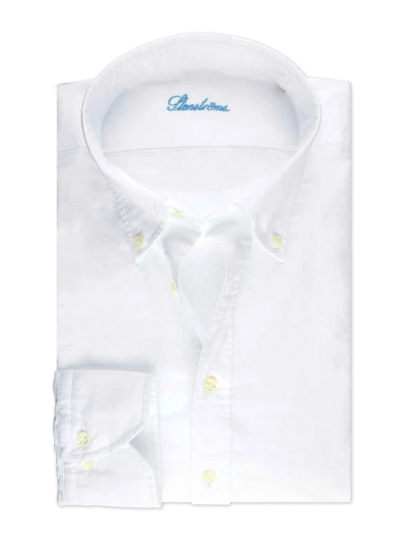Vit Regular Button Down Oxfordskjorta