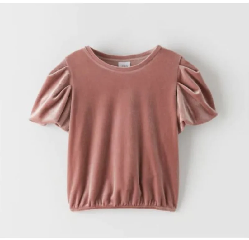 Zara Round Neck Velvet Top - 7 Yrs