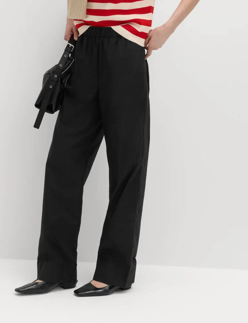 Pure Cotton Poplin On Straight Leg Trouser