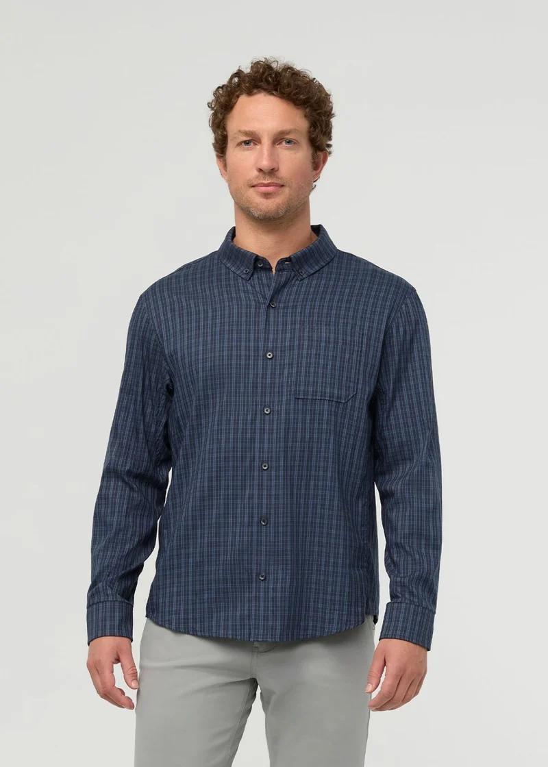 Cloudweight Twill One Pocket Shirt - Navy Check