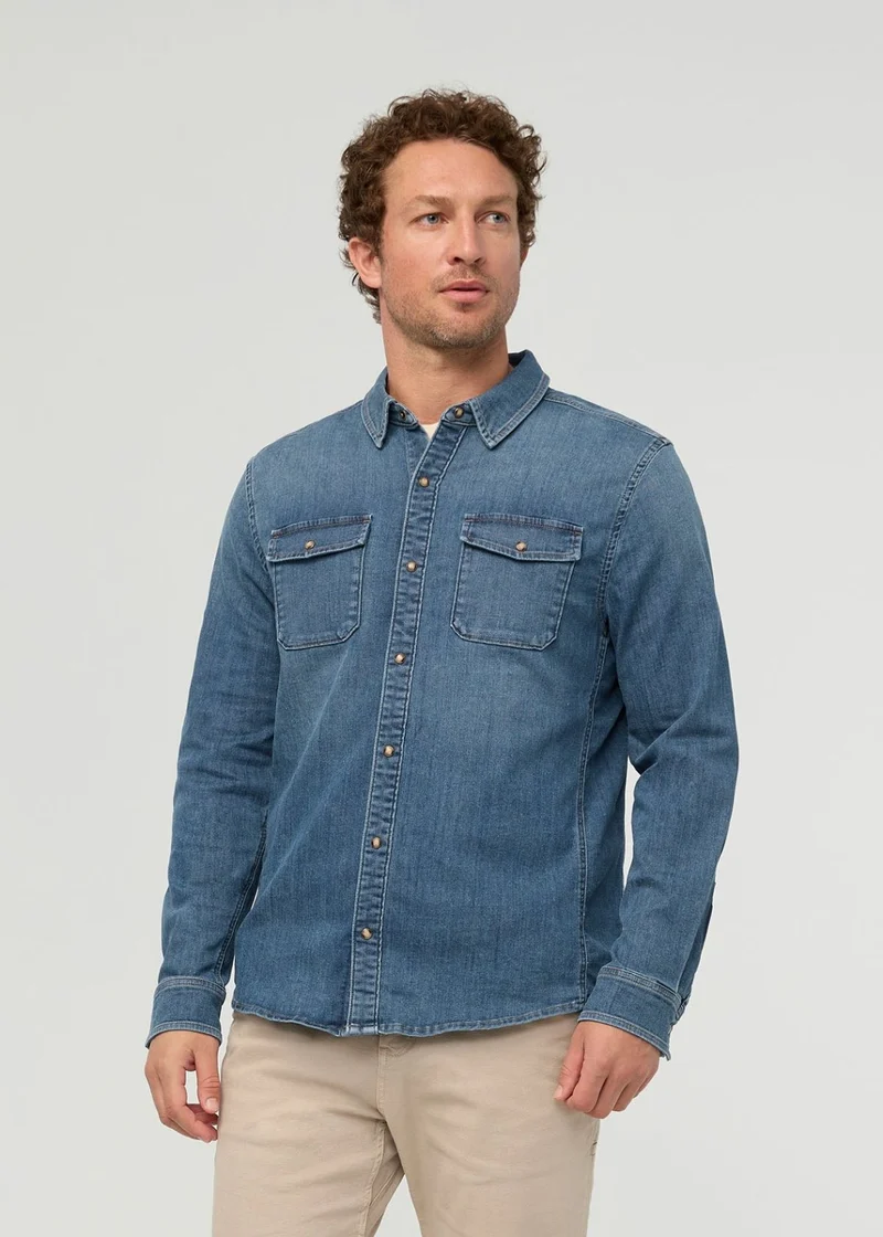 Performance Denim Lite Two- Pocket Shirt - Vintage Stone Wash