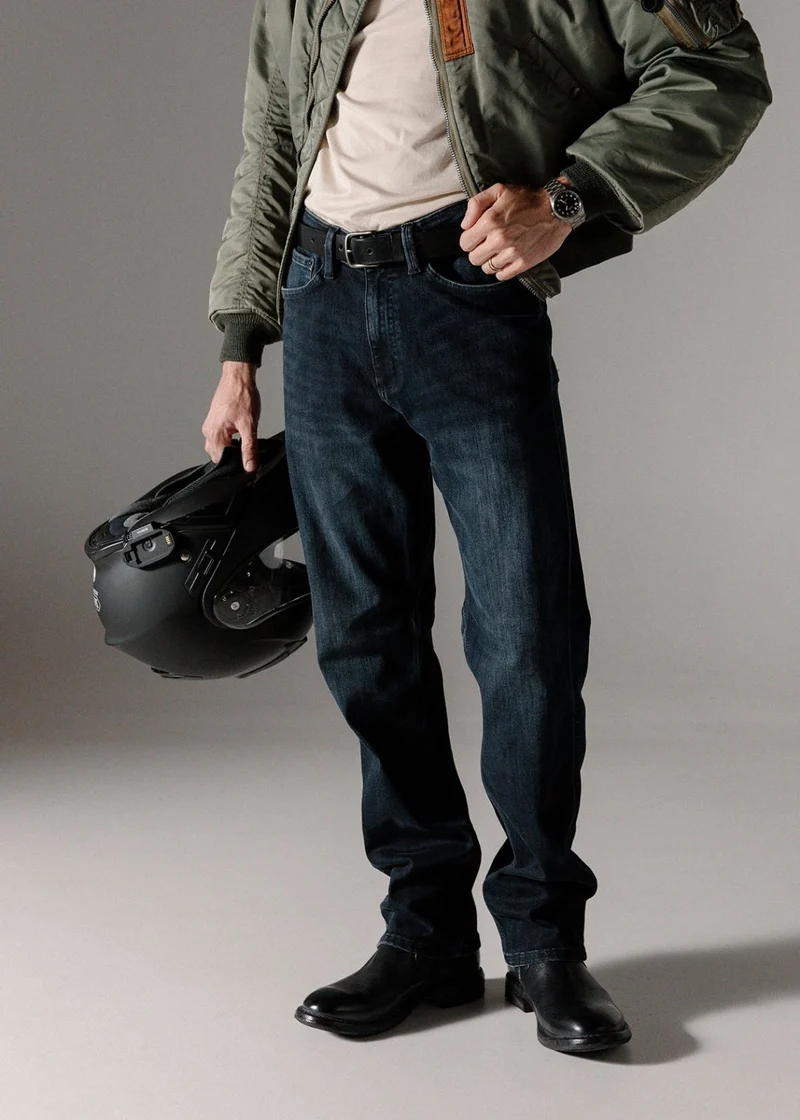 Performance Denim Lite Slim Straight - Carbon Stone