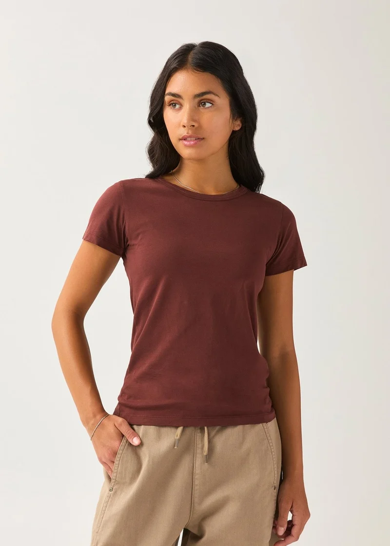 PurePima Slim Crew - Chestnut