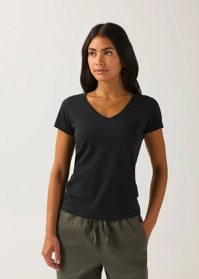 PurePima Slim V-Neck - Black