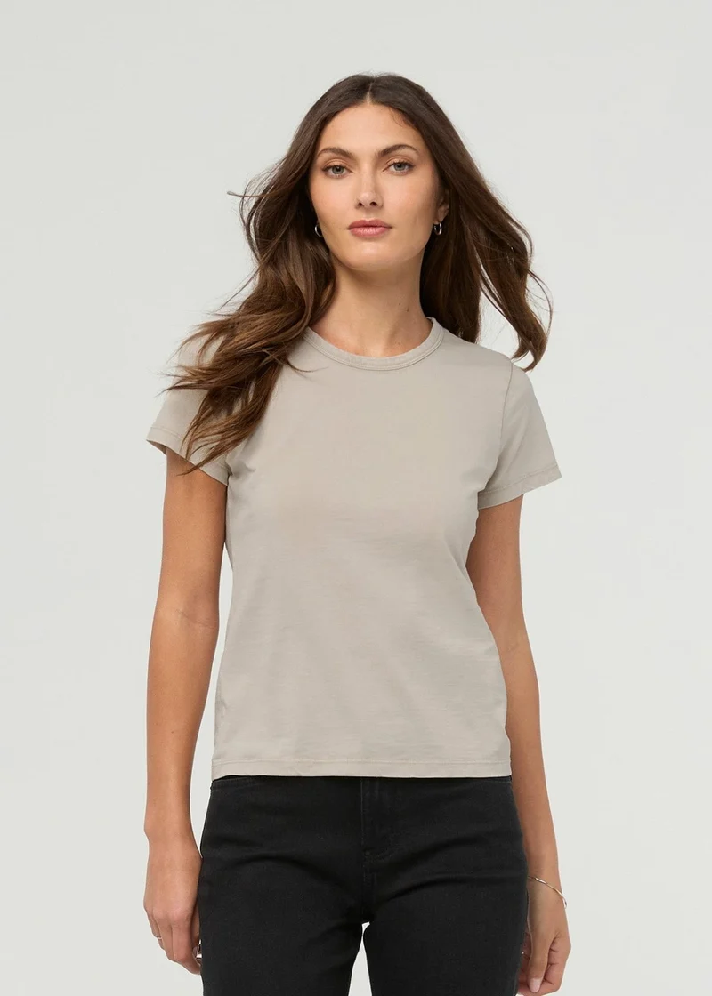 PurePima Slim Crew - Washed Stone