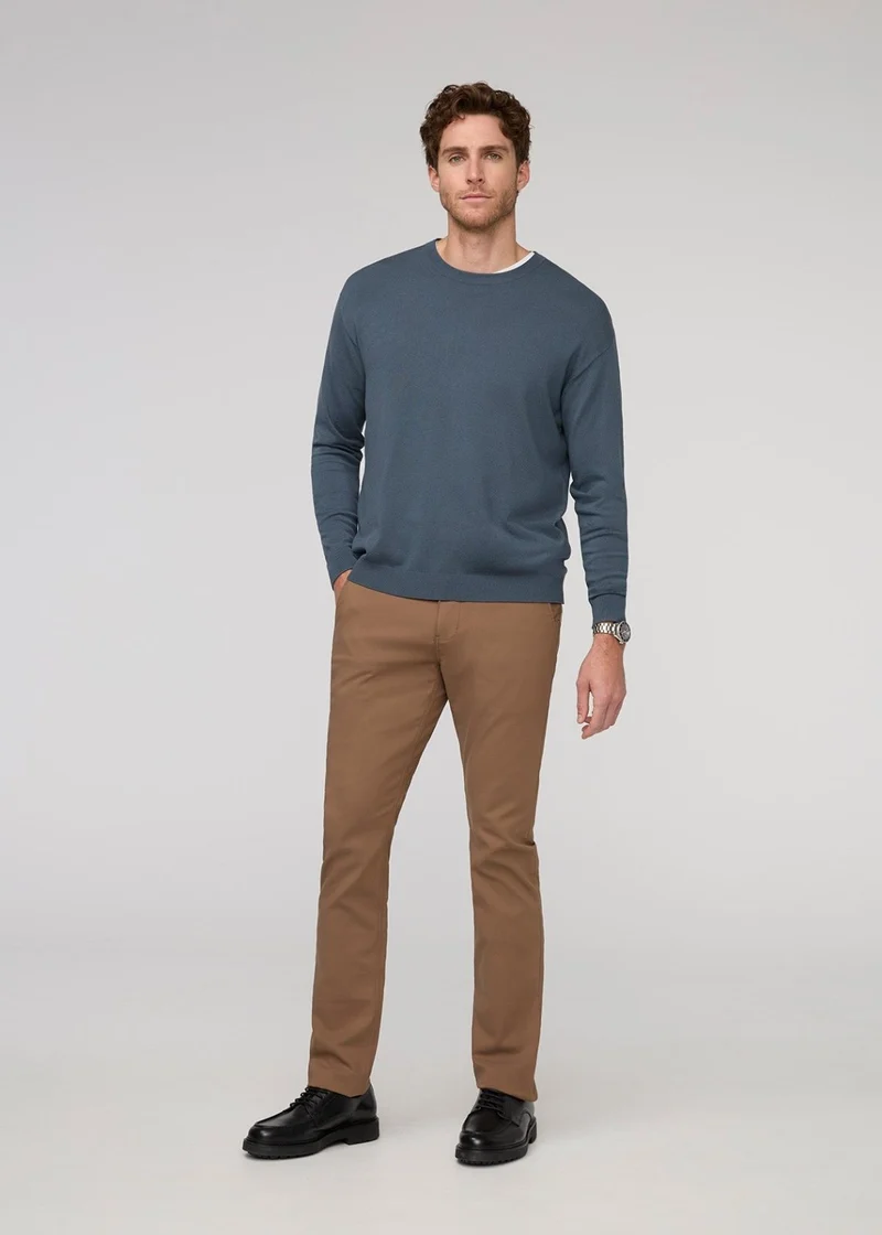 NuStretch Slim Straight Trouser - Warm Sand