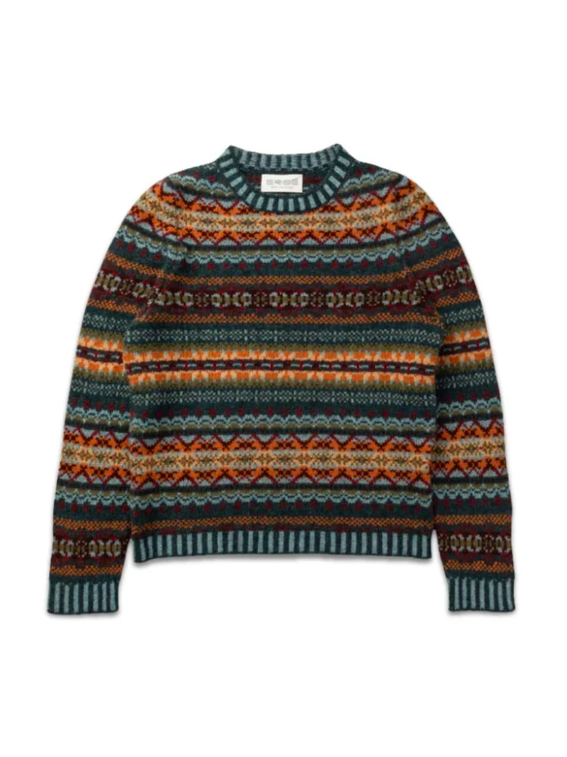 Mörkgrön Kinross Fair Isle Sweater