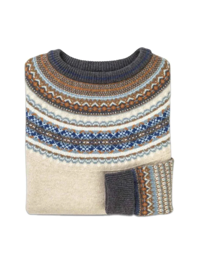 Ljusbeige Alpine Fair Isle Short Sweater