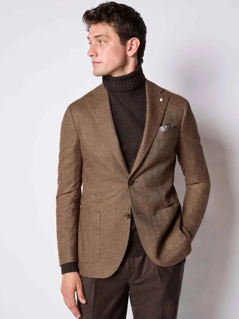 Brun Blazer i Borstad Flanell