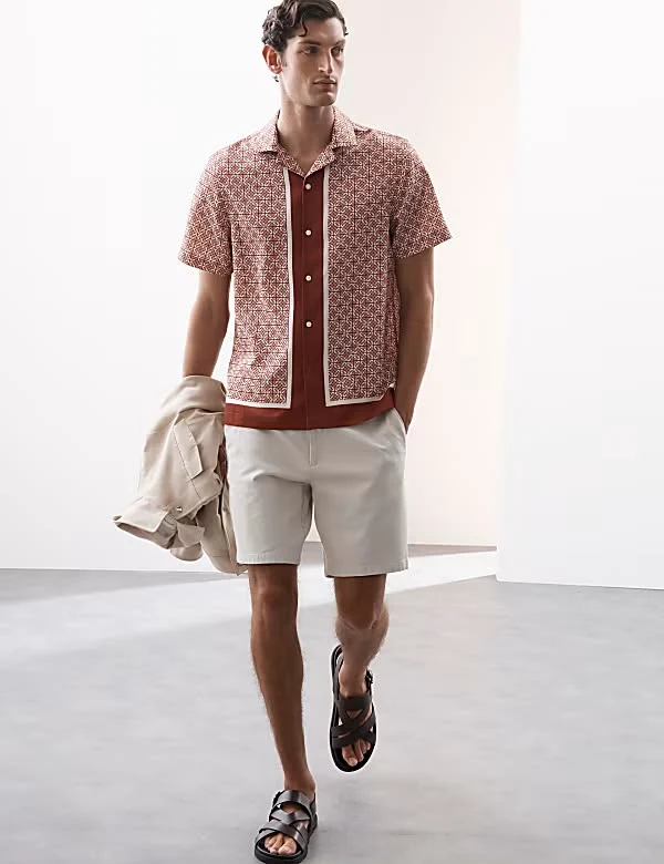 AUTOGRAPH Geometric Print Shirt- Amber Mix