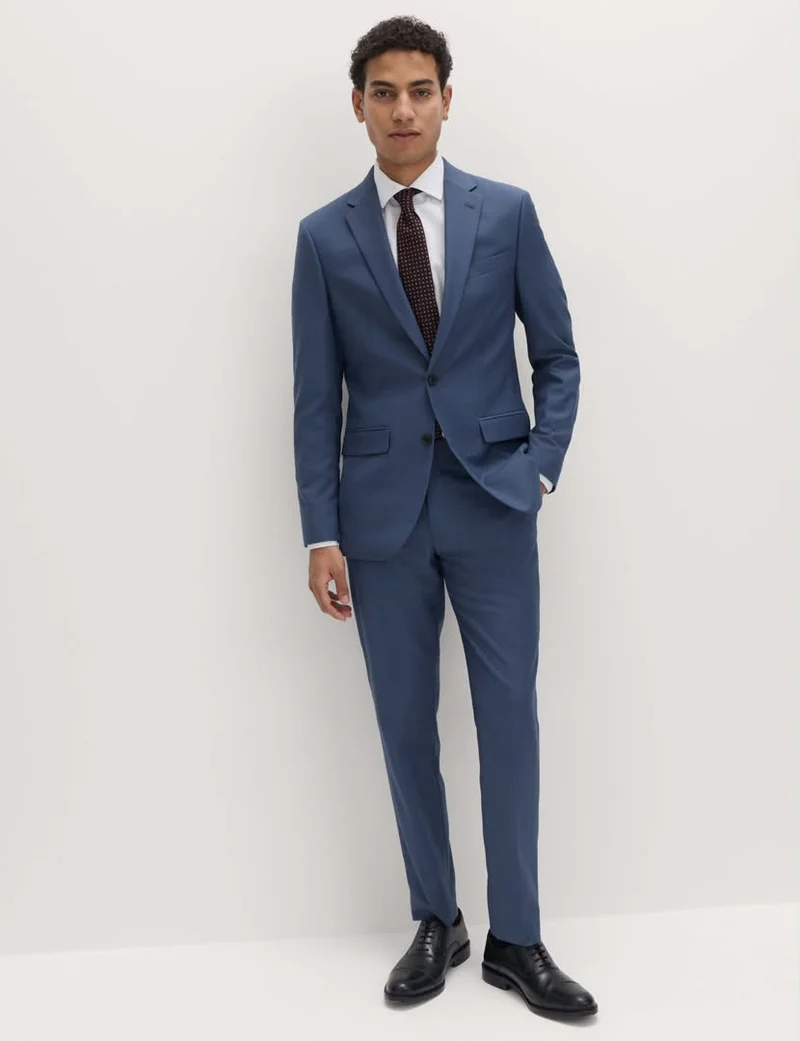 M&S Slim Fit Stretch Ultimate Suit Trousers- Airforce blue