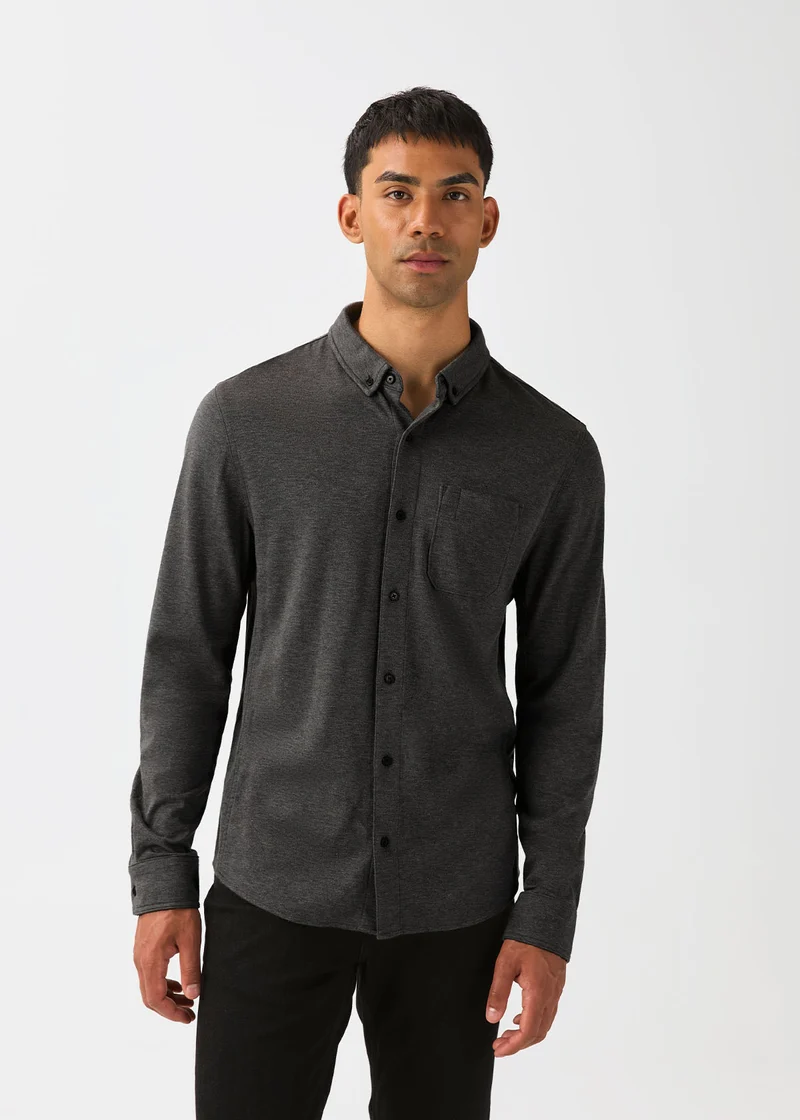 Performance Flannel Lite One-Pocket Shirt - Heather Black