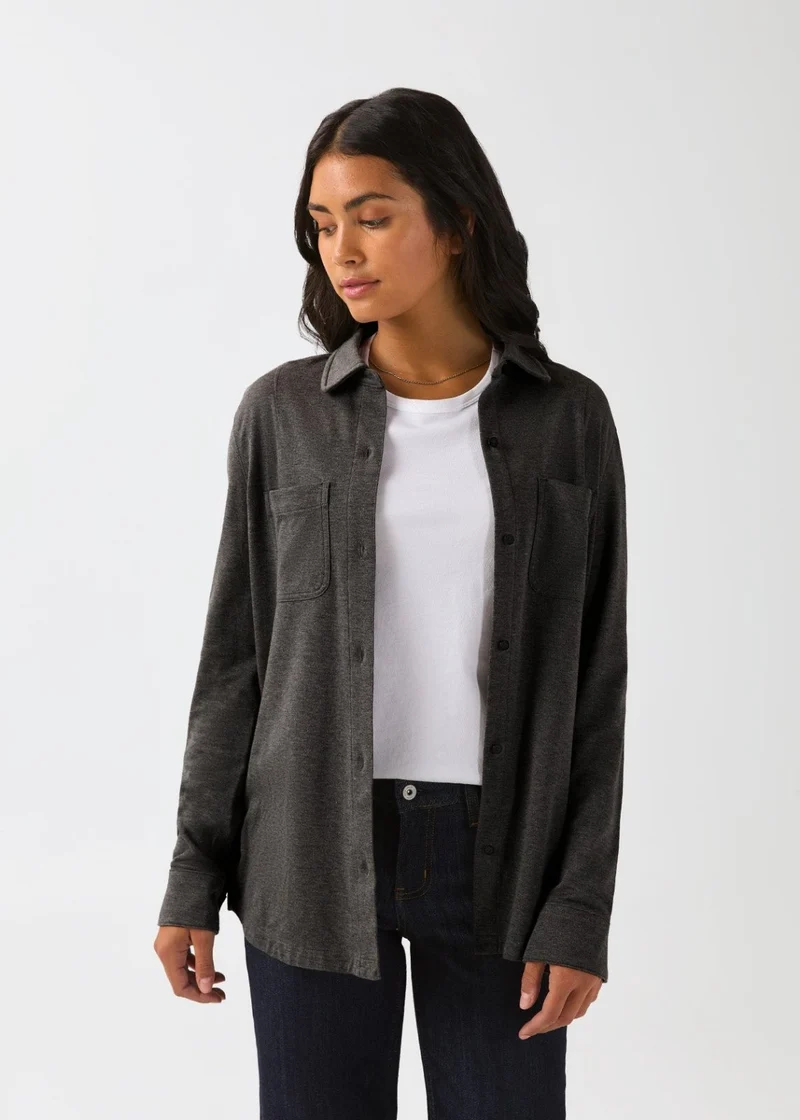 Performance Flannel Lite Two-Pocket Shirt - Heather Black