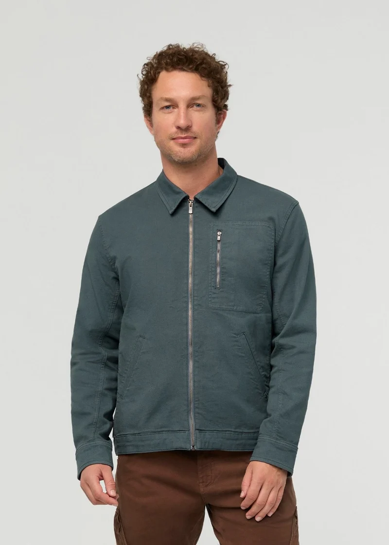 Stretch Canvas Utility Jacket - Garment Dye Slate Blue