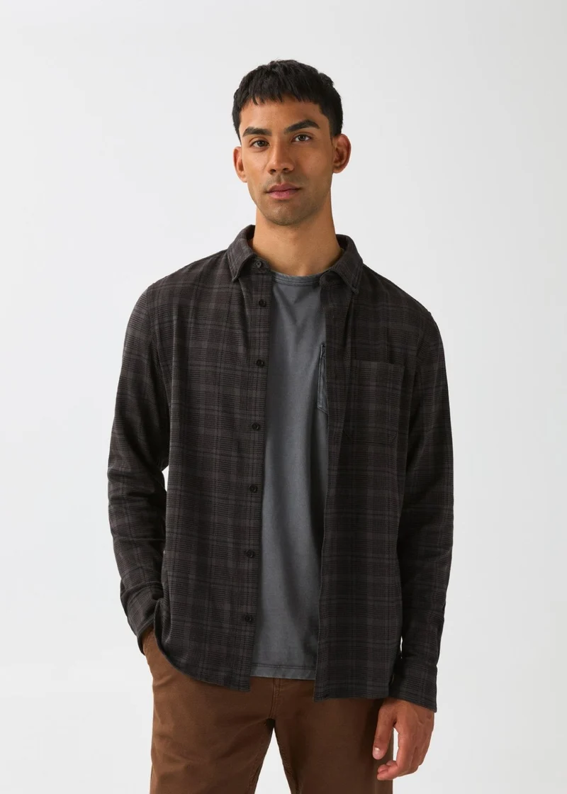 Performance Flannel Lite One-Pocket Shirt - Charcoal Plaid