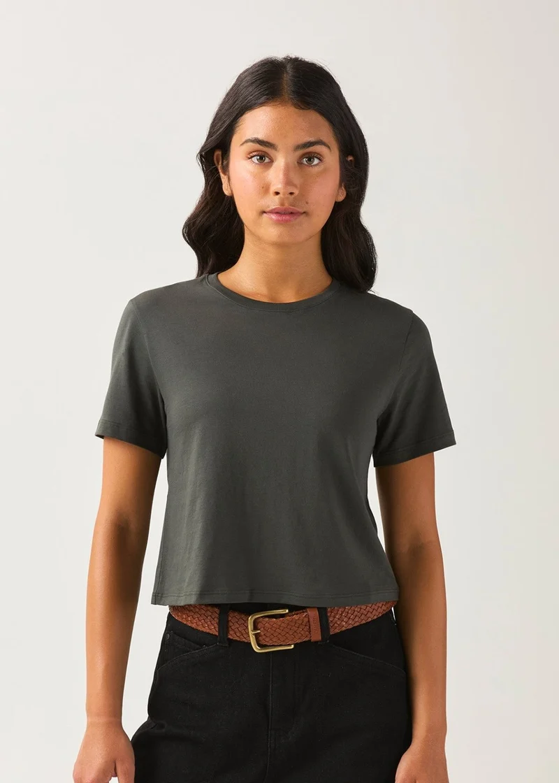 PurePima Boxy Tee - Evergreen