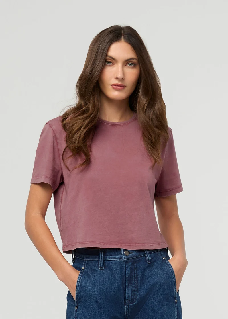PurePima Boxy Tee - Washed Dusty Rose