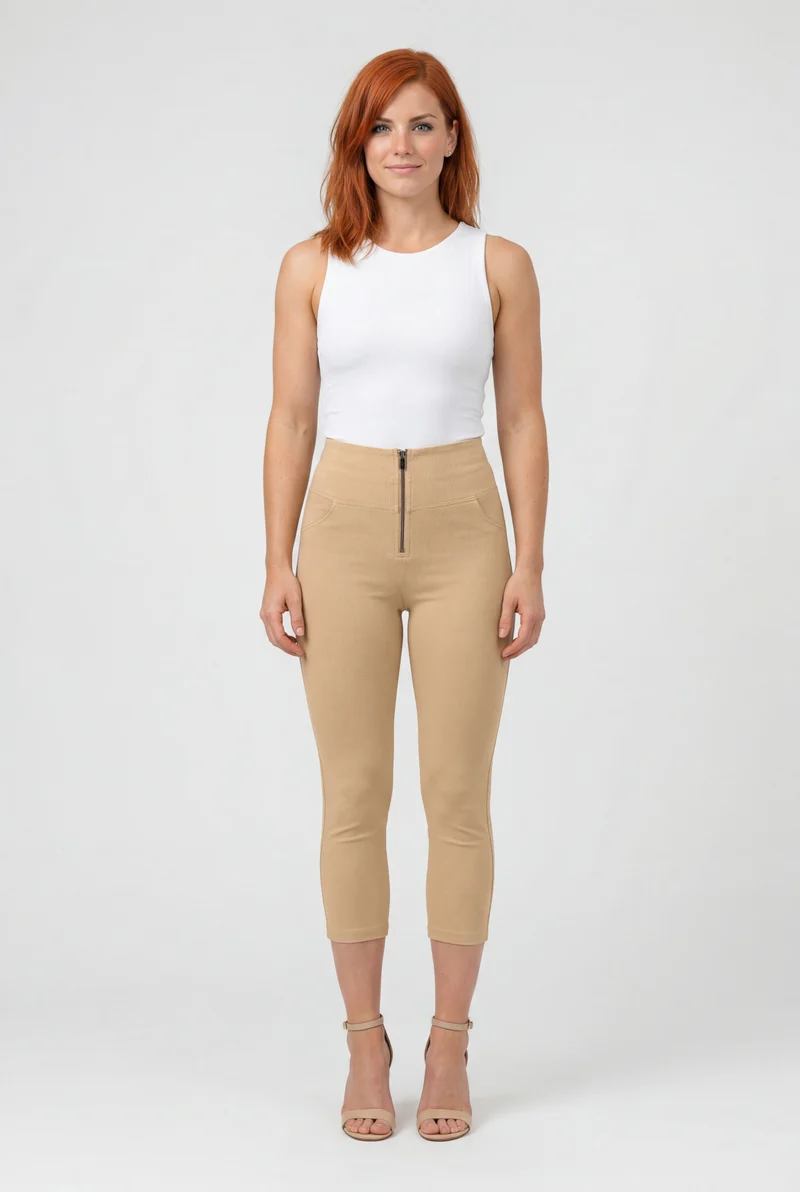 WR.UP Push-Up High Waist Skinny Capri Pants - Irish Cream Beige