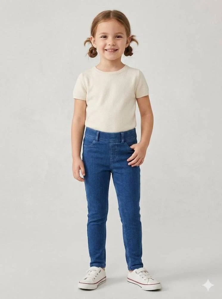 Kids' Mid-Wash Denim Jeggings