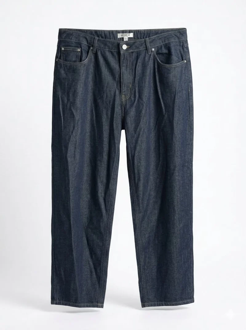 Straight-Leg Cut Denim Jeans - Dark Indigo