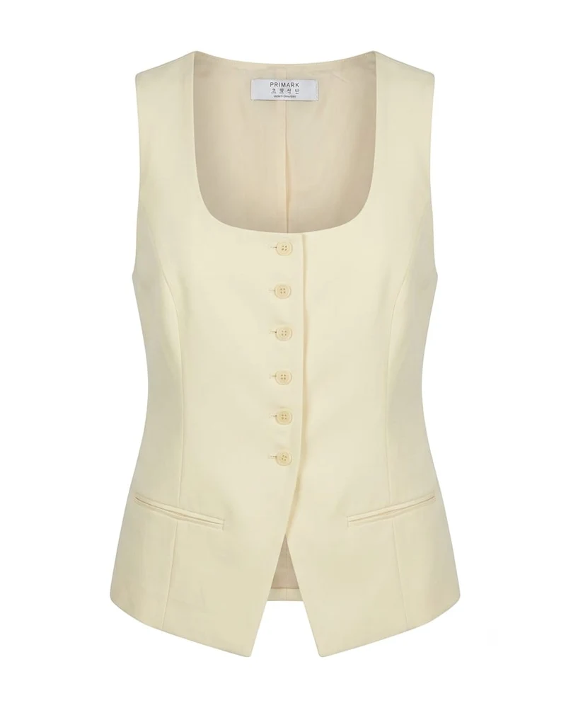 Women Tailored Scoop Neck Waistcoat