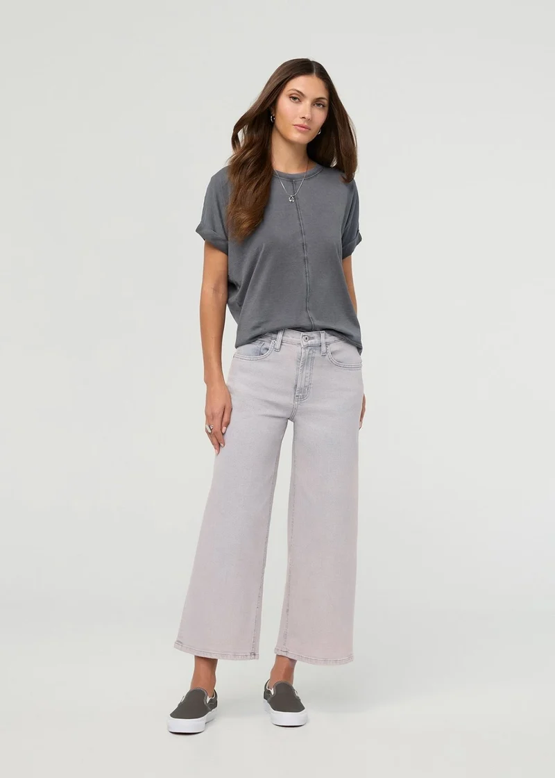 Performance Denim+ High Rise Wide Leg Crop - Quartz Fade