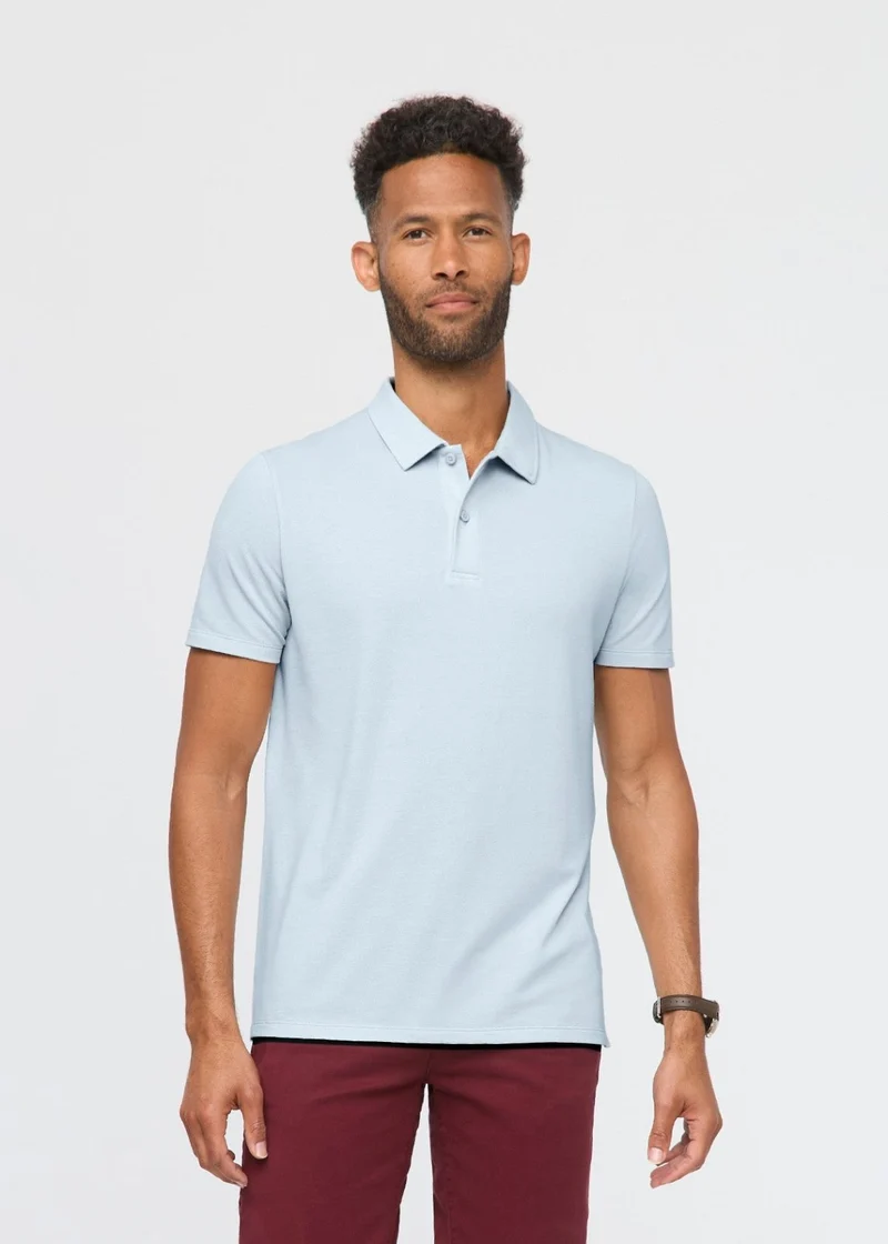 Air Flow Pique Polo - Haze Blue