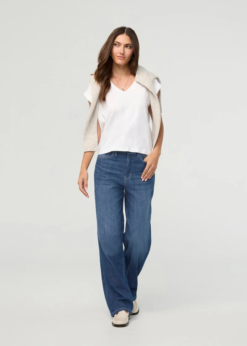 Performance Denim Lite High Rise Straight - Breeze Blue
