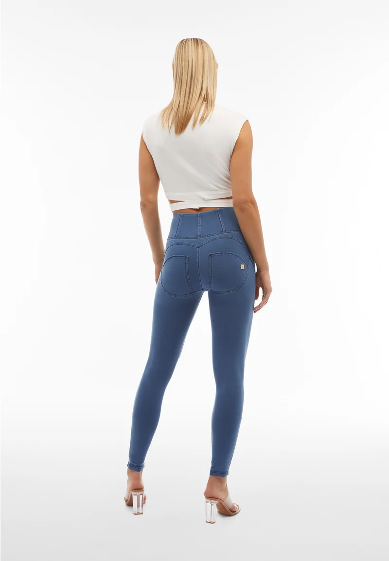WR.UP Push-Up High Waist Skinny Denim Jeans - Denim Light Blue - Blue Seam