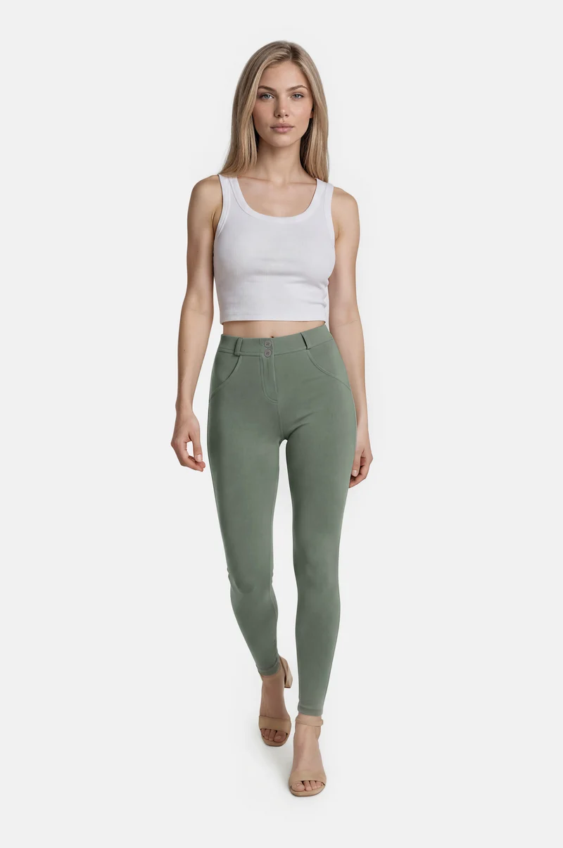 WR.UP Push-Up Regular Waist Skinny Pants - Iceberg Green