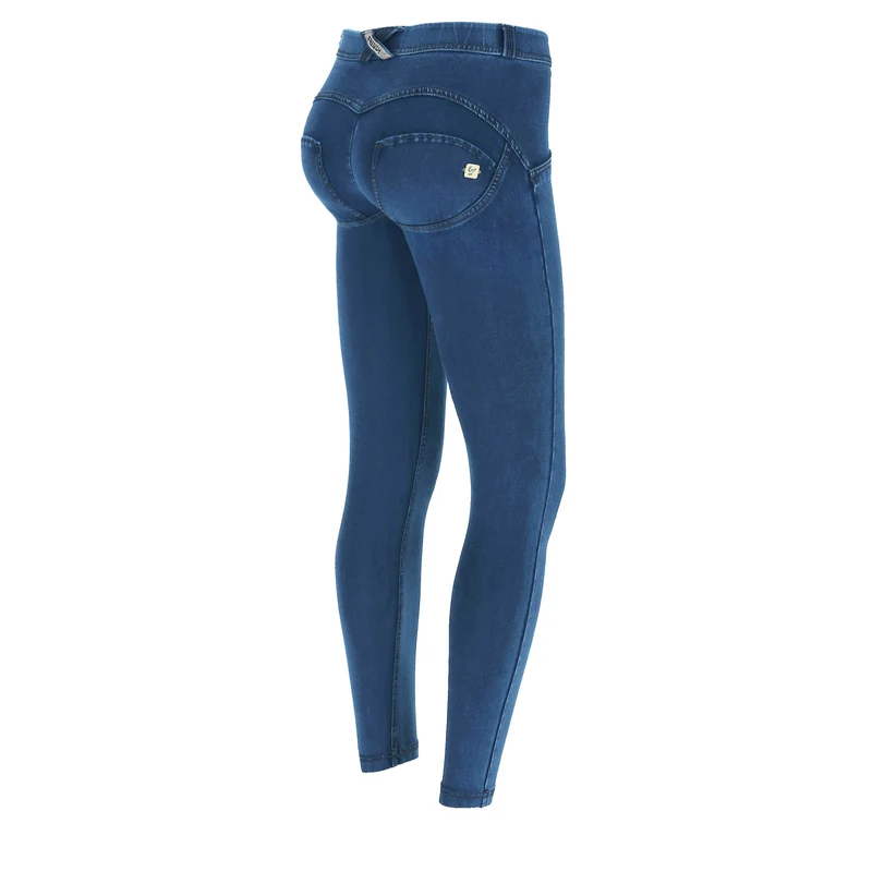 WR.UP Push-Up Regular Waist Skinny 7/8 Denim Jeans - Denim Light Blue - Blue Seam