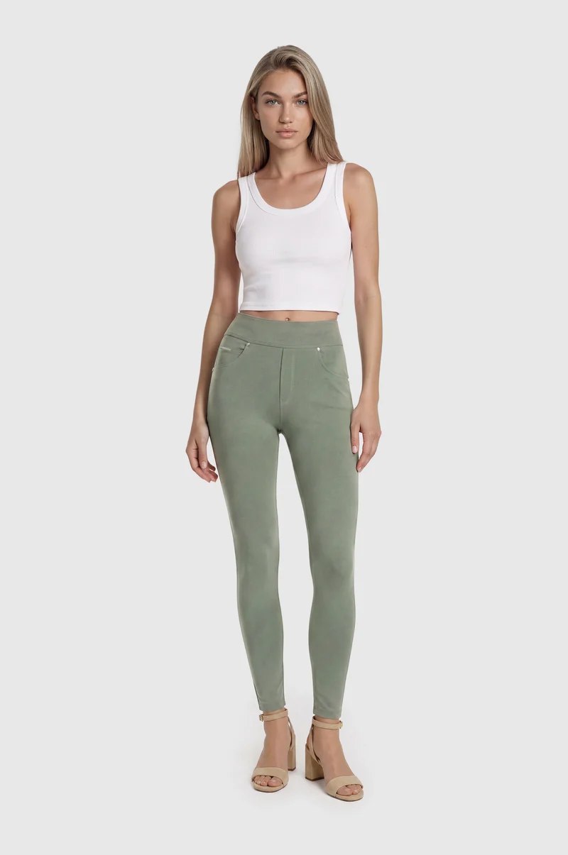 N.O.W. Yoga Mid Waist Skinny 7/8 Pants - Iceberg Green