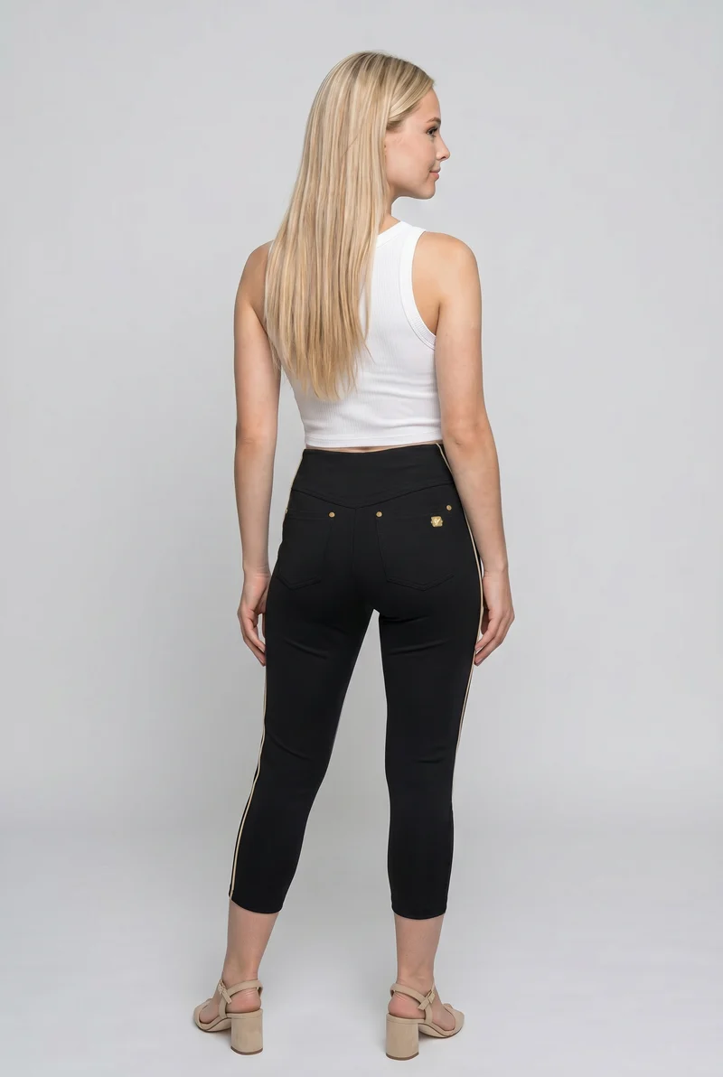 N.O.W. Yoga High Waist Skinny Capri Pants - Black