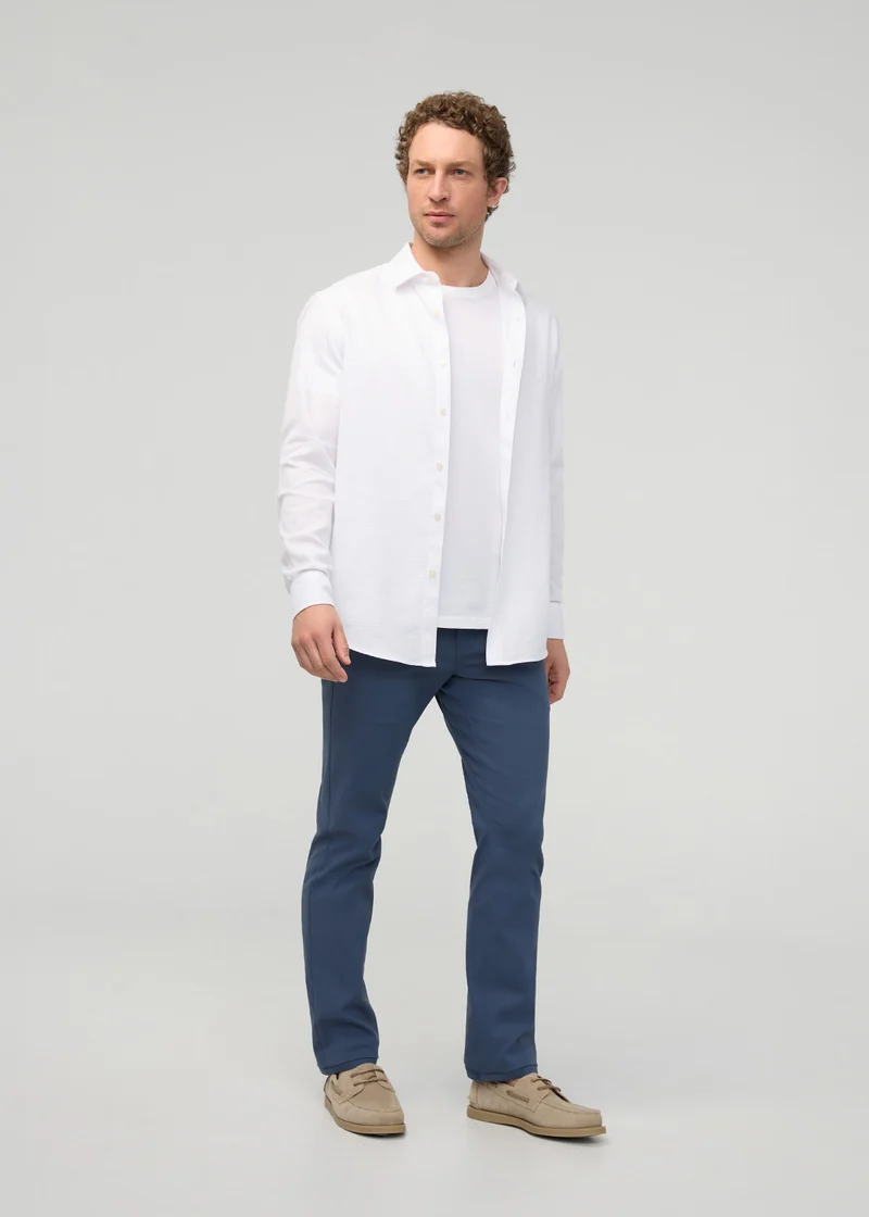 NuStretch Slim Straight Trouser - Heritage Blue