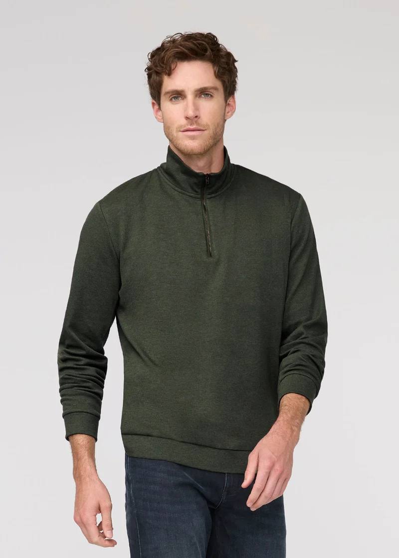 Performance Flannel Quarter Zip - Heather Peat