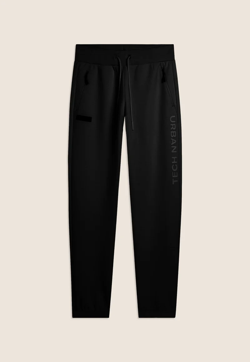 Urban tech athletic trousers with elasticated bottom hem - Black