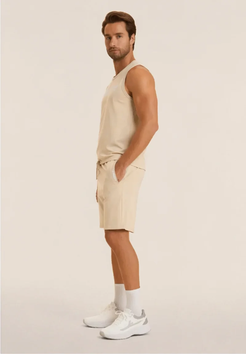 Stretch jersey shorts with breast pocket - White Swan