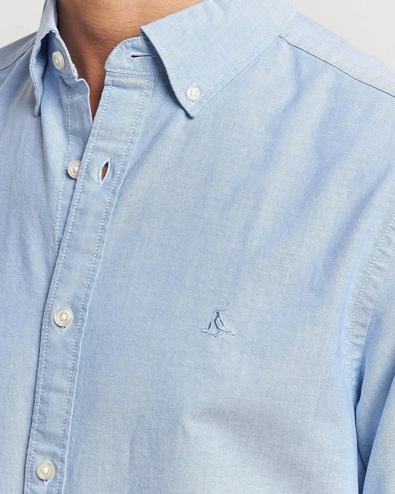 Button Down Stretch Oxford Slim Fit Shirt - Sky Blue