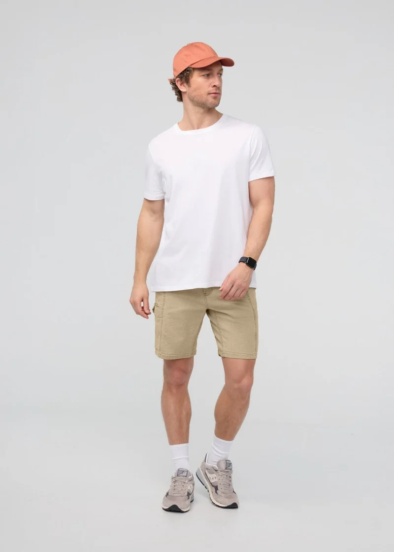 Stretch Canvas Cargo Short - Tan