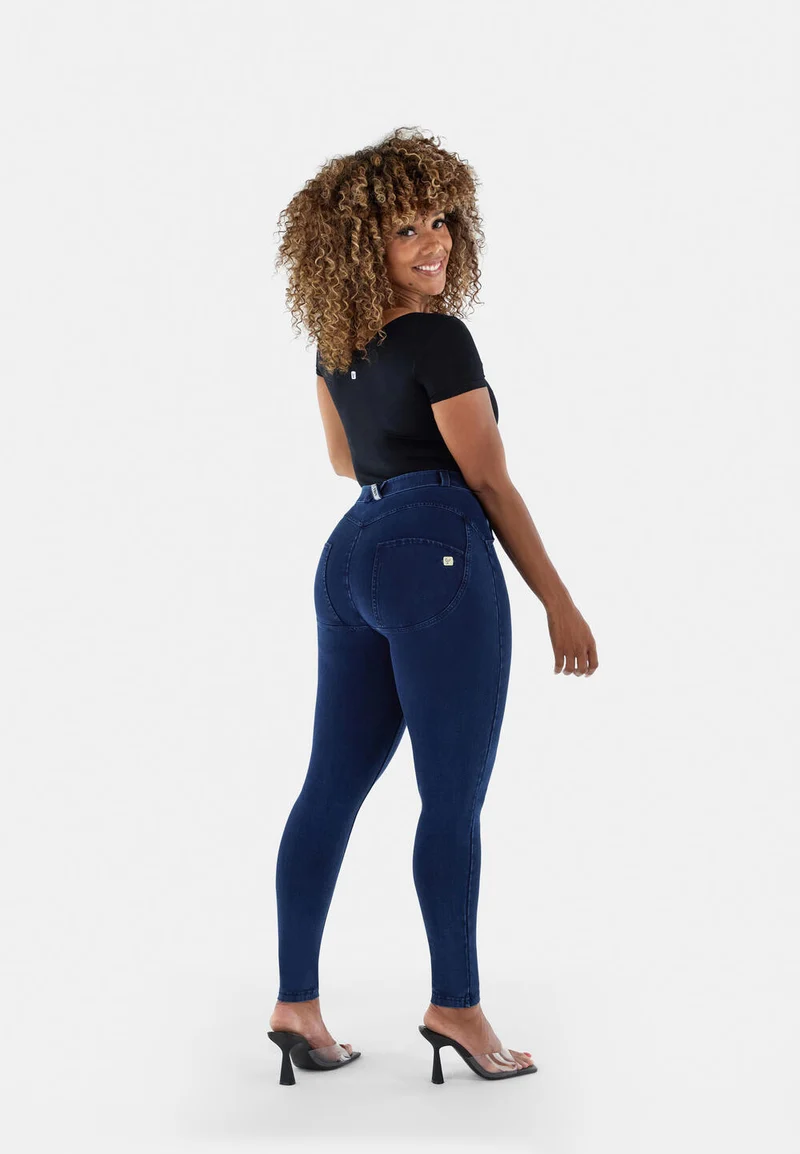WR.UP Curvy Push-Up Regular Waist Skinny Denim Jeans - Denim Dark Blue - Blue Seam