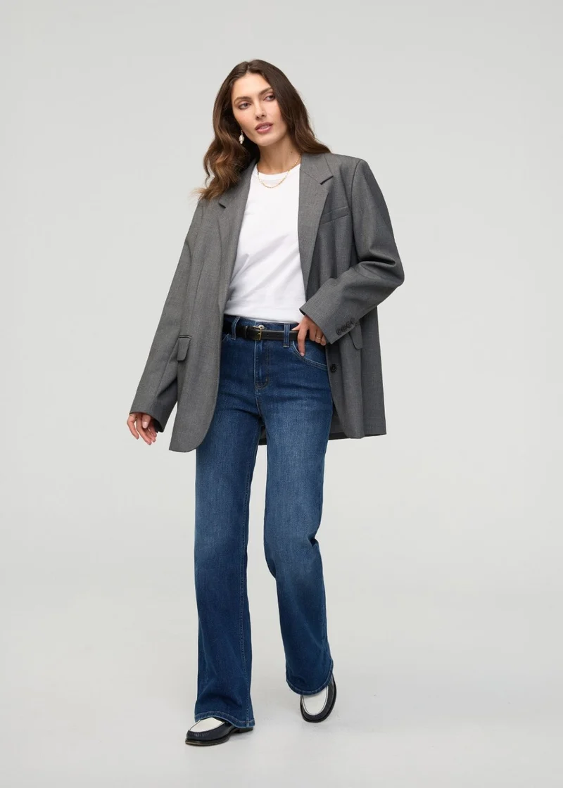 Performance Denim+ High Rise Wide Leg - Night Harbour