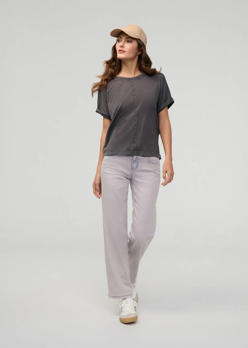 Performance Denim Mid Rise Straight - Quartz Fade