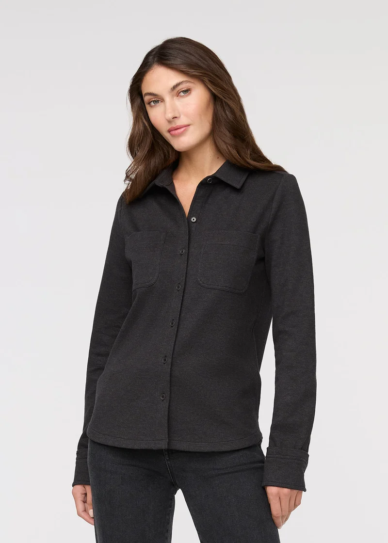 Performance Flannel Button Down - Heather Black