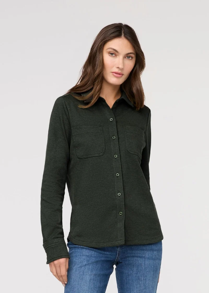 Performance Flannel Button Down - Heather Peat