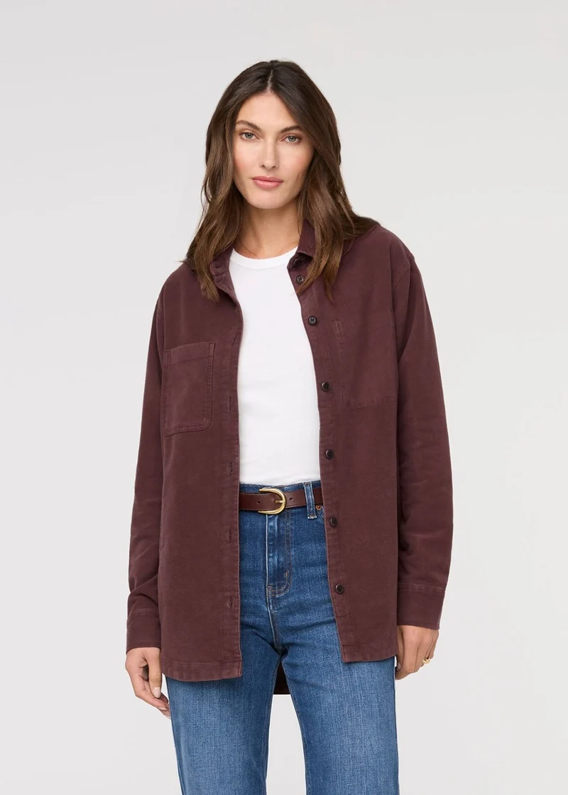 No Sweat Moleskin Overshirt - Rich Maroon