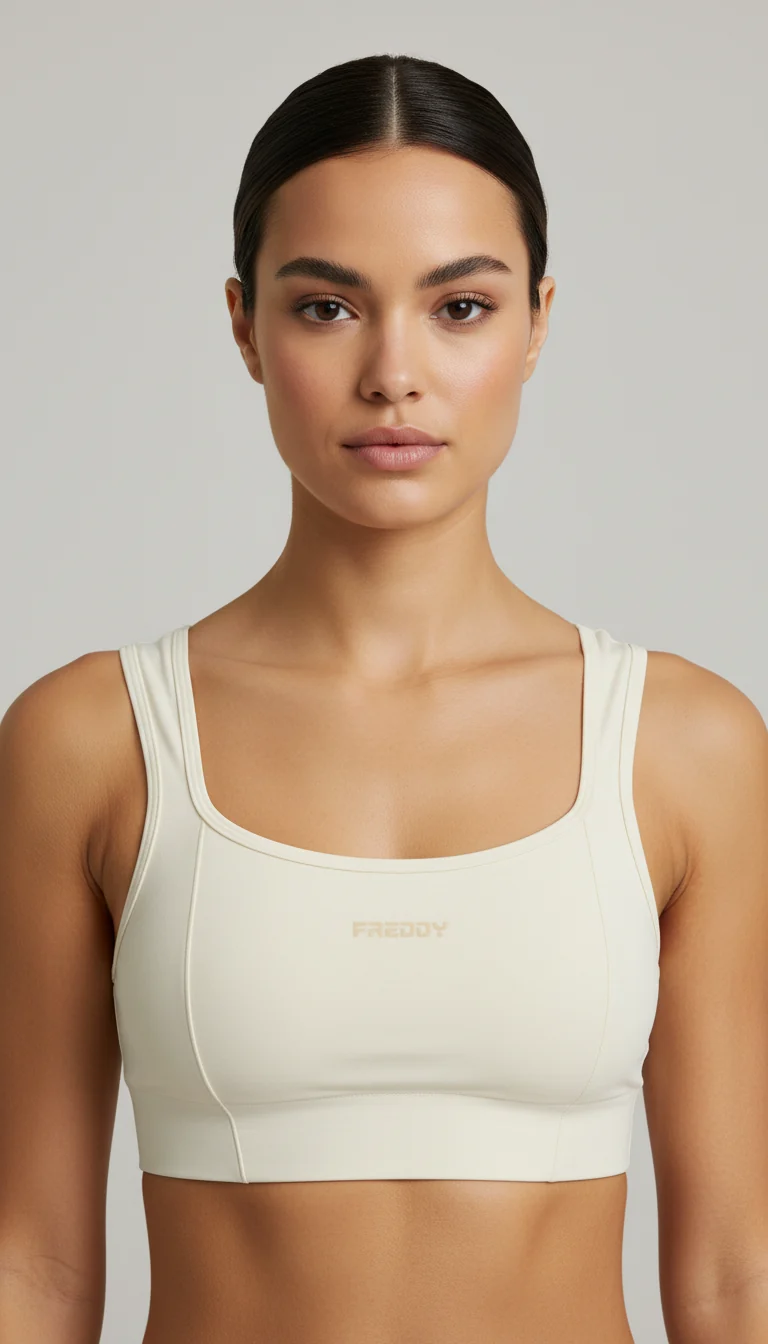 Seamless Sport Top Light Support Sweetheart - Cannoli Cream White